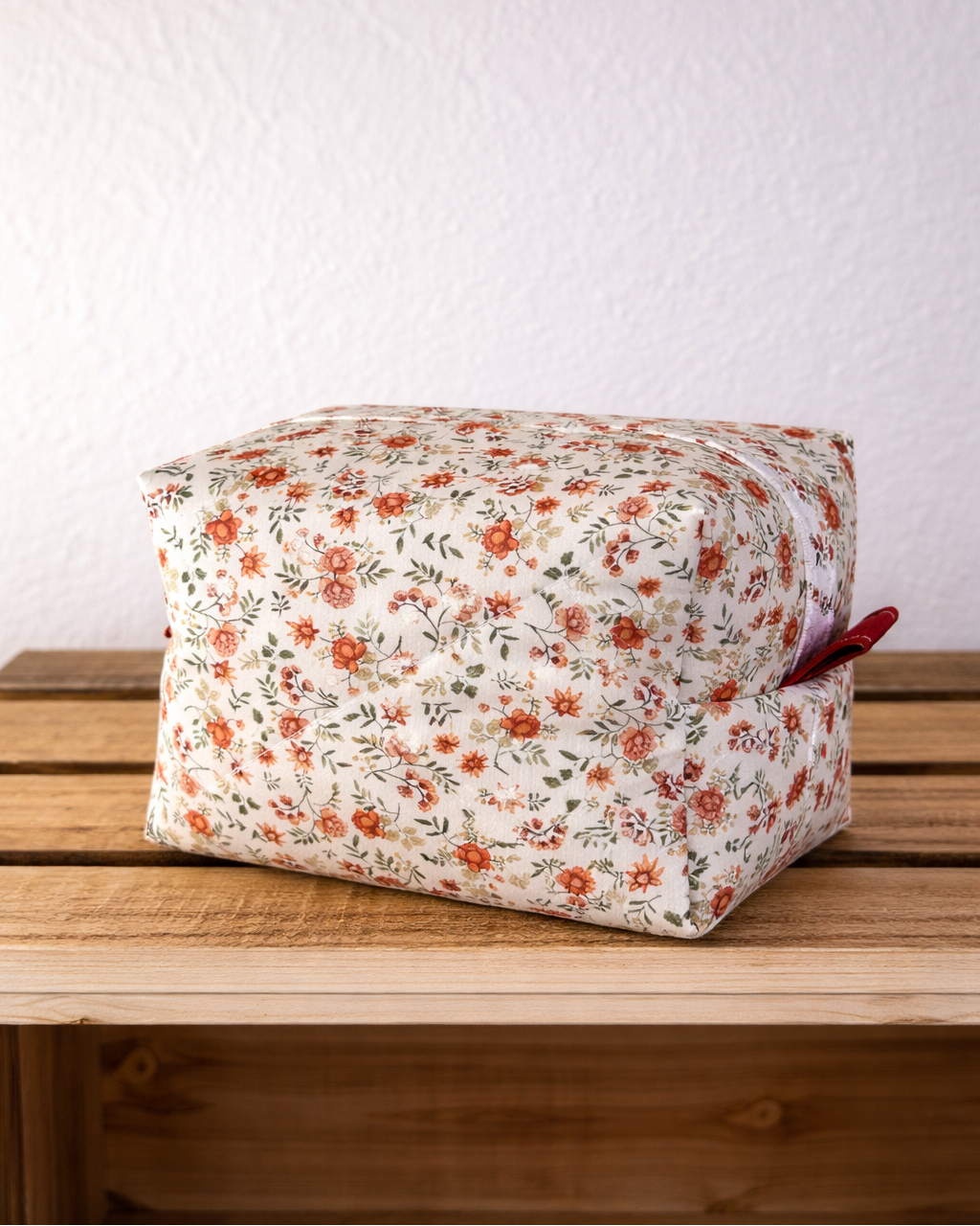 Quilted Rectangular Pouch- Vintage Rose