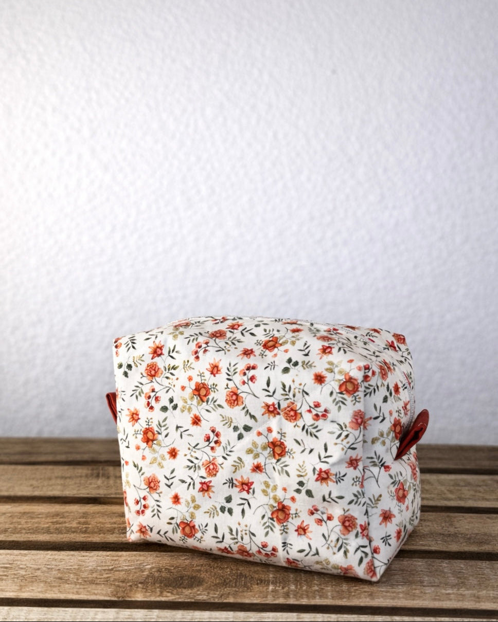 Quilted Rectangular Pouch- Vintage Rose