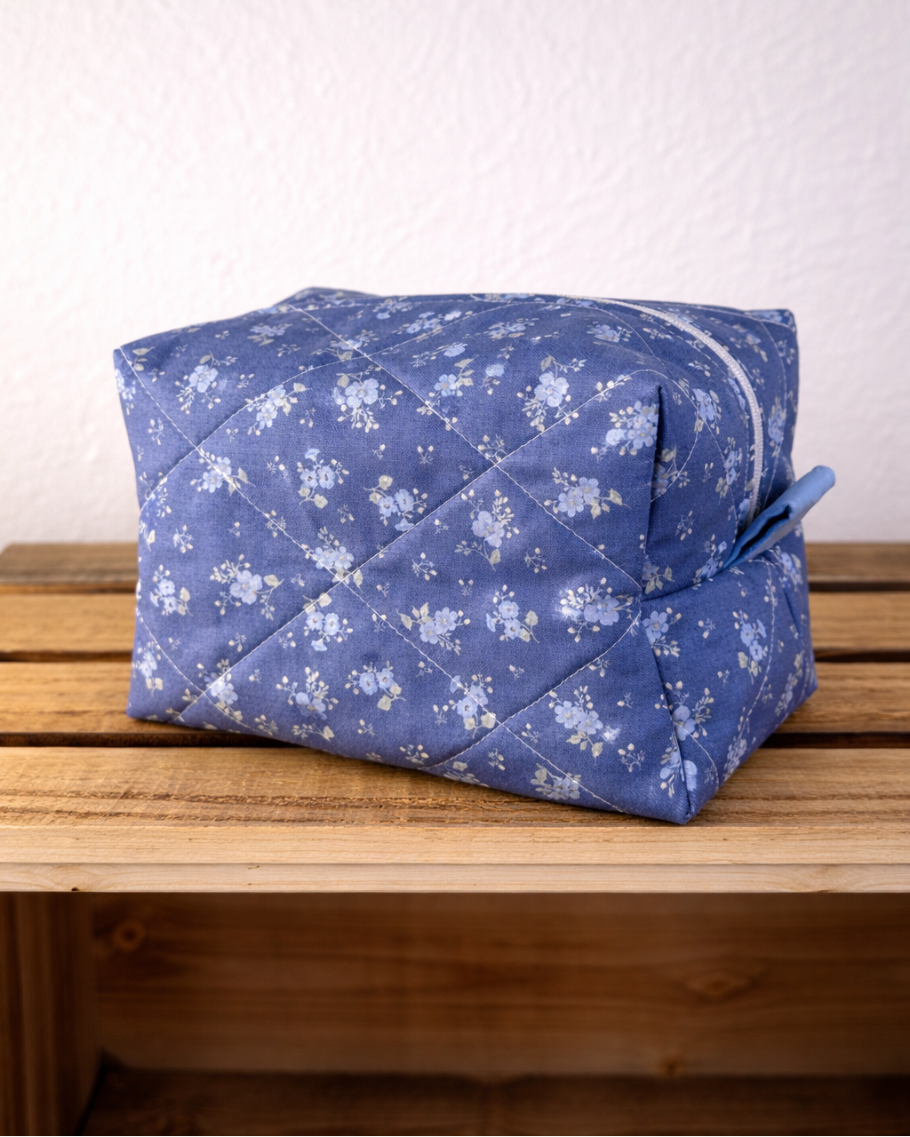Quilted Rectangular Pouch- Bluebell Garden