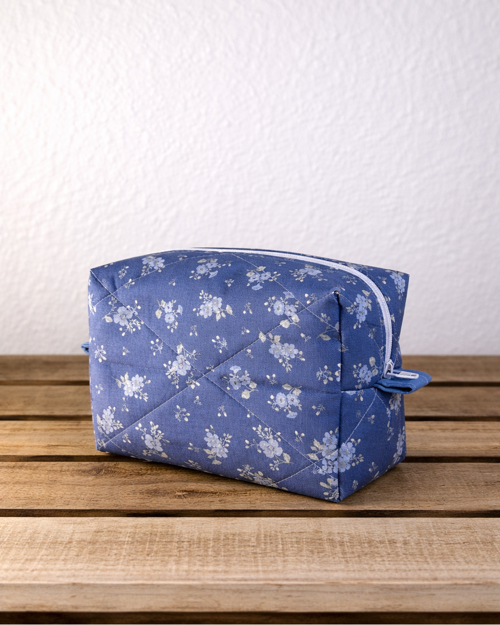 Quilted Rectangular Pouch- Bluebell Garden