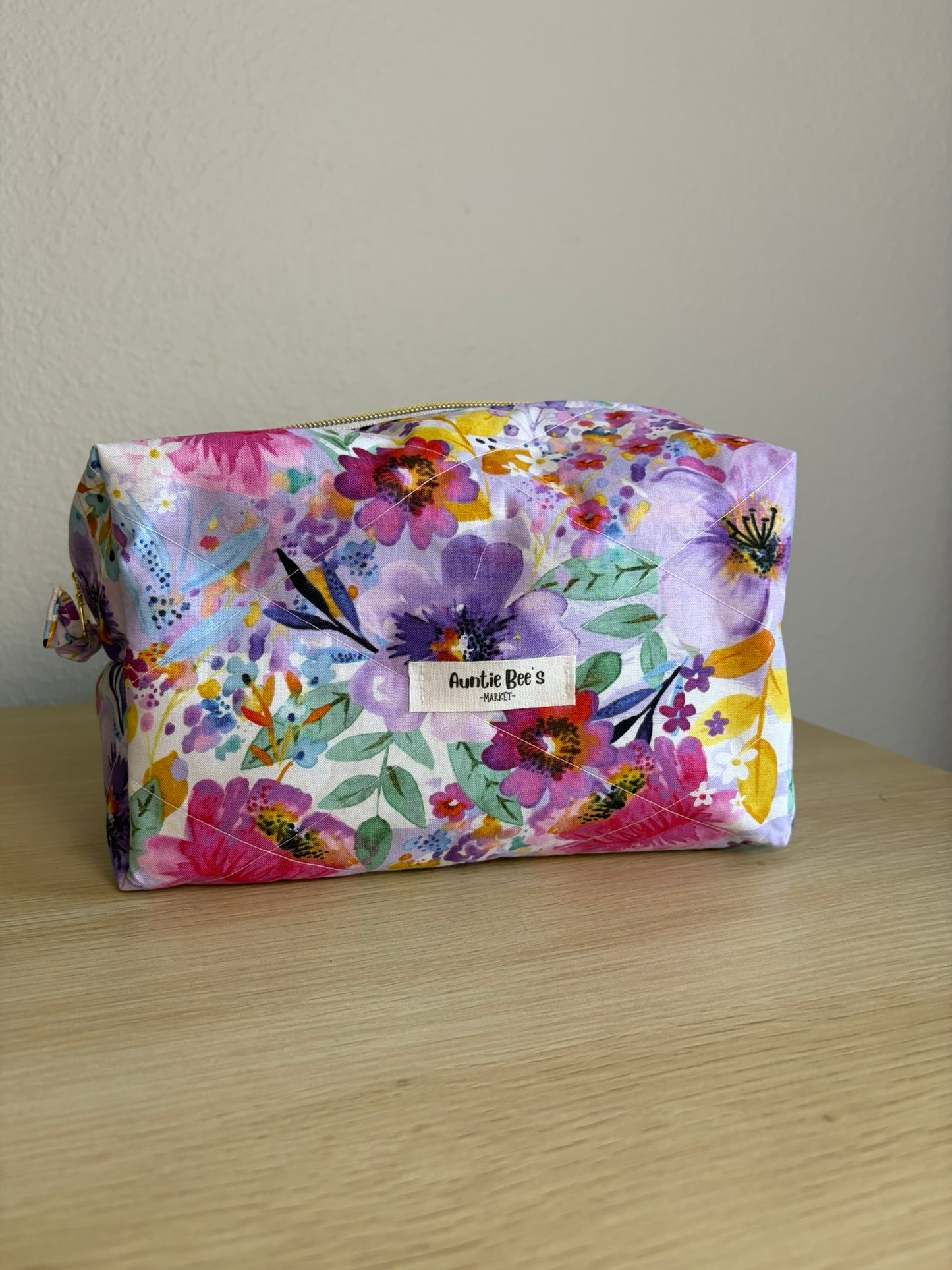 Handmade Quilted Makeup Box Pouch