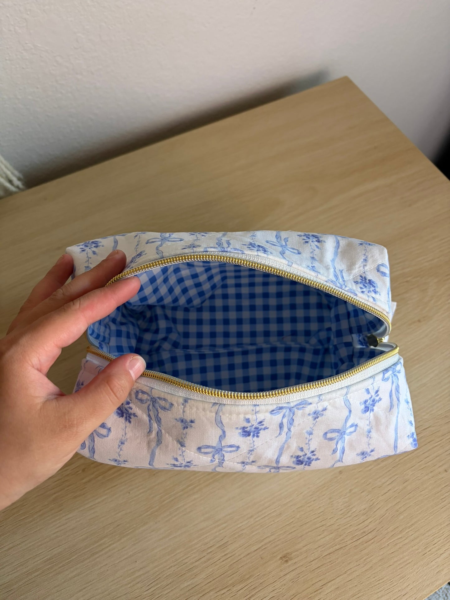 Handmade Quilted Makeup Box Pouch