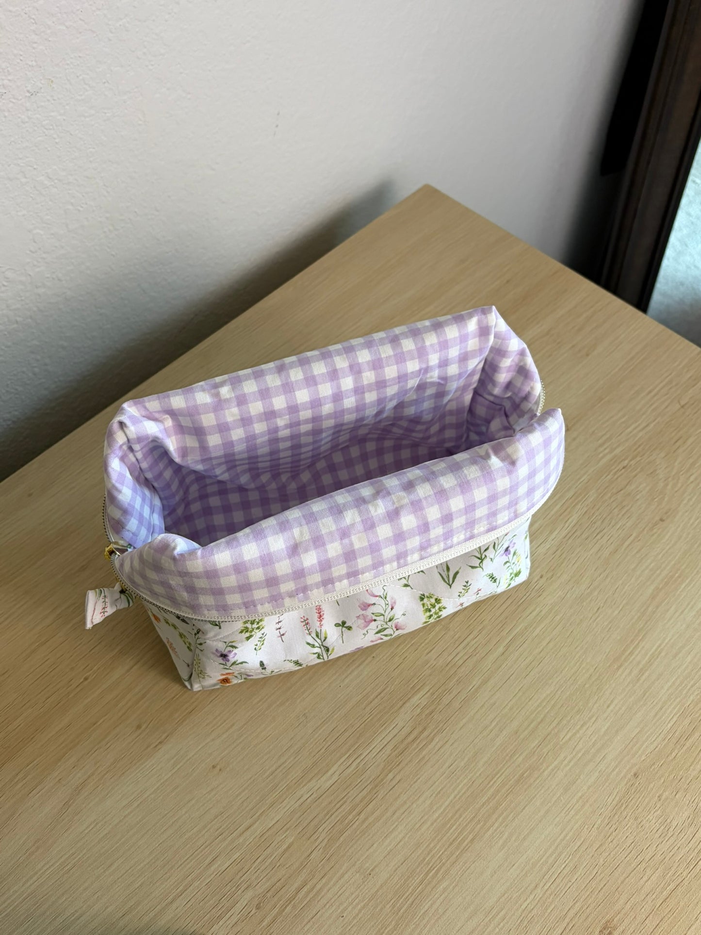 Handmade Quilted Makeup Box Pouch