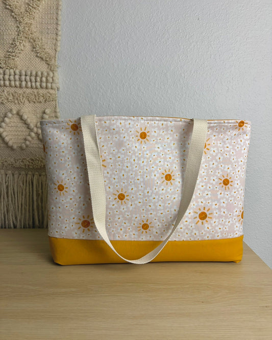 Sunshine Market Tote Bag | Cottagecore Market Tote | Handmade Everyday Shoulder Bag