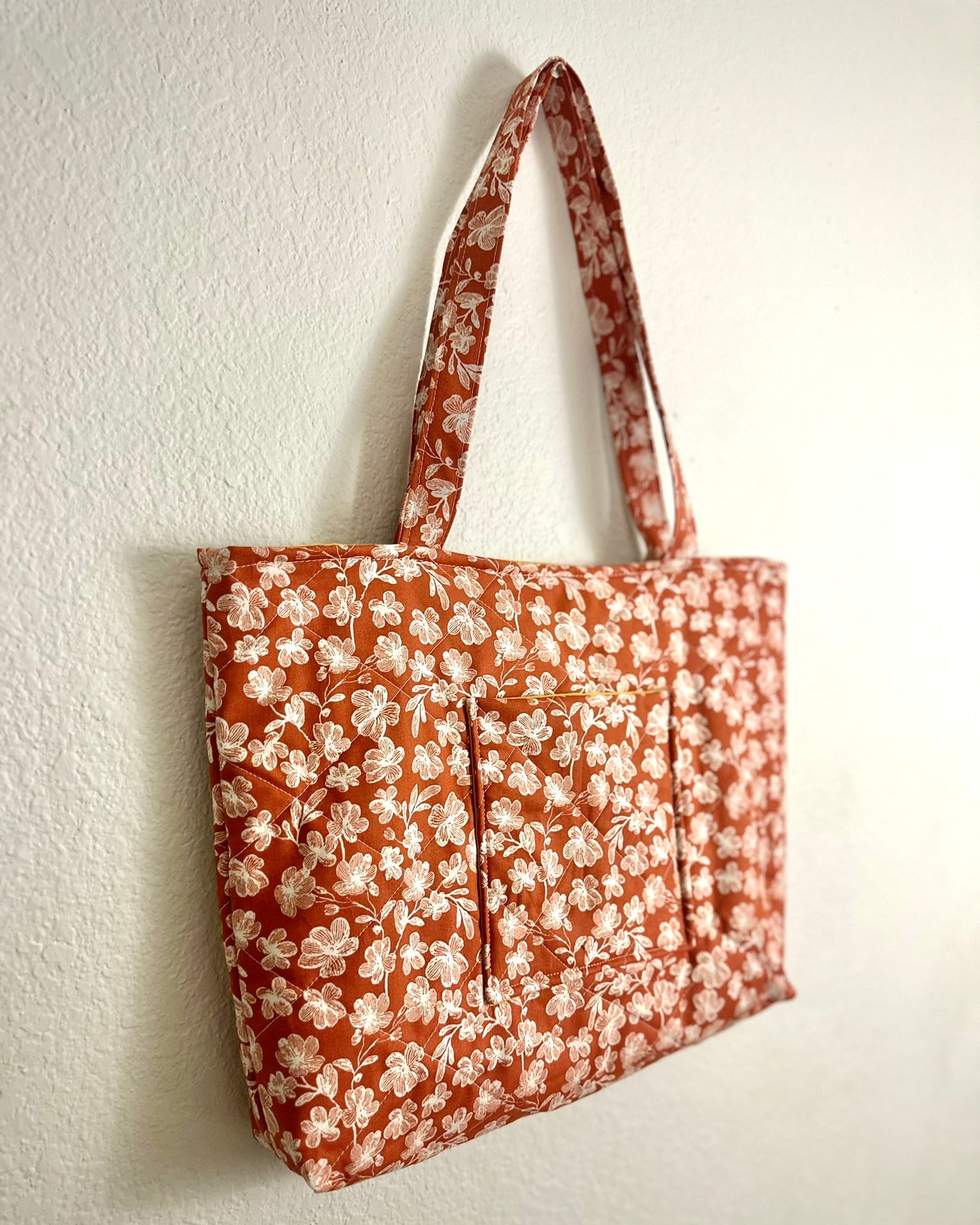 Quilted Tote Bag Handmade | Cottagecore Shoulder Bag | Everyday Carry