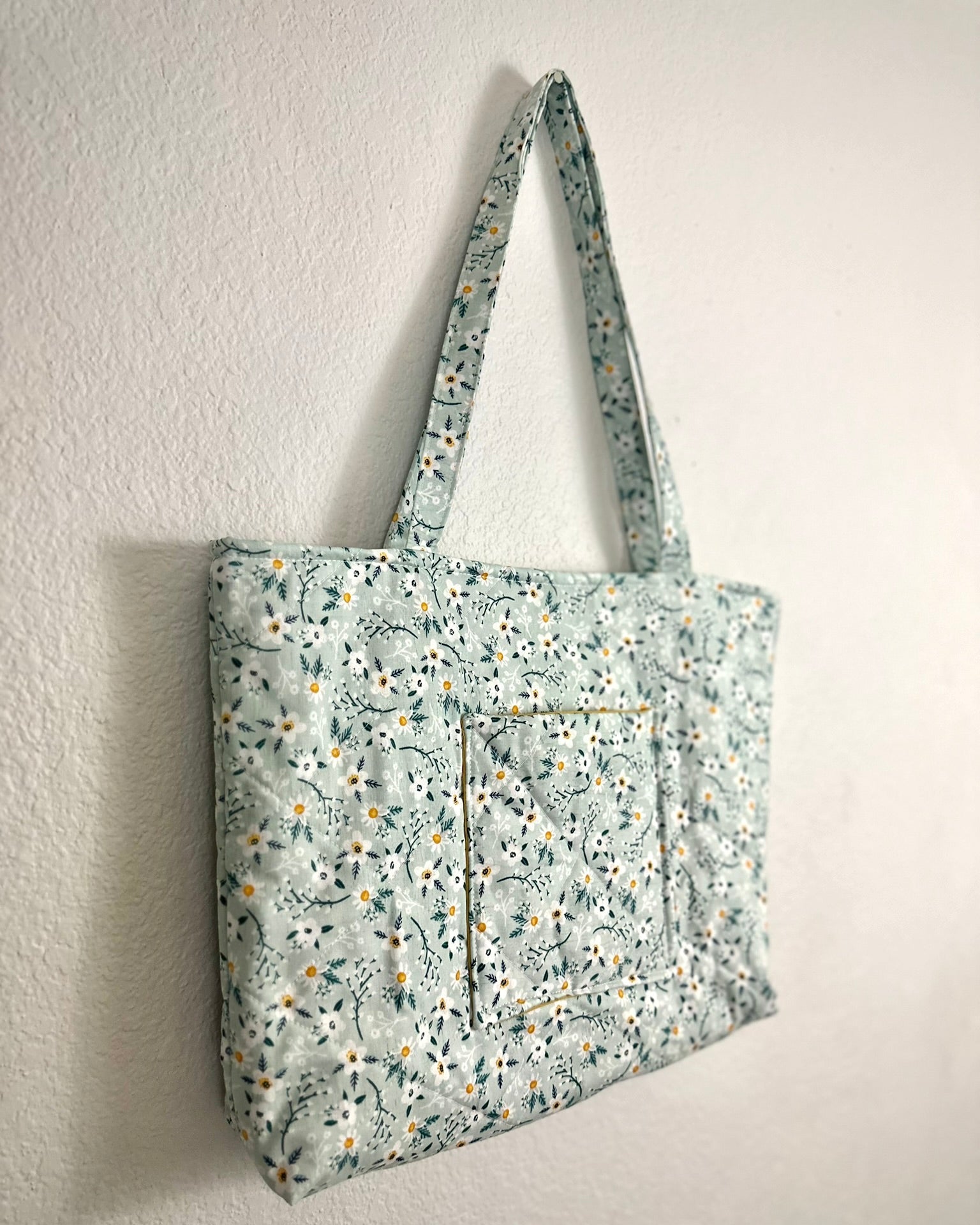 Quilted Tote Bag Handmade | Cottagecore Shoulder Bag | Everyday Carry