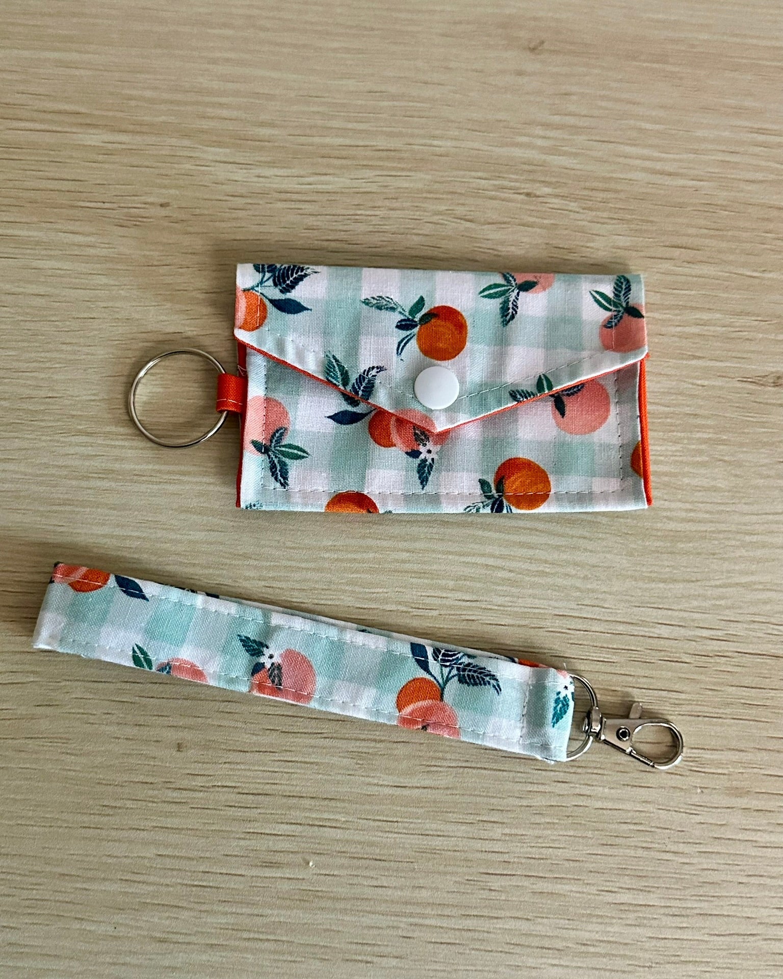 Fabric Keychain Wristlet Set - Handmade Key Fob Holder Accessories