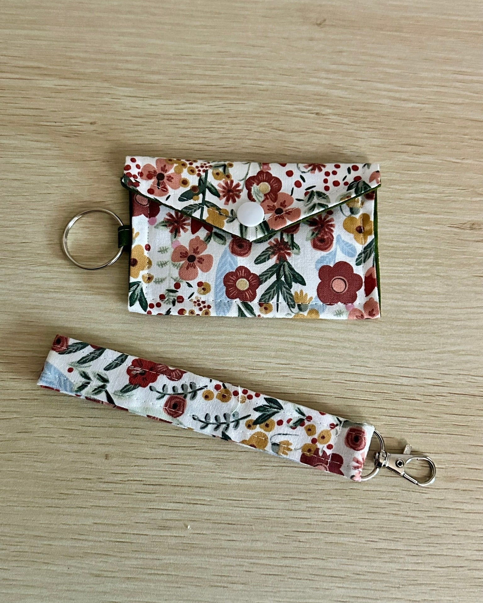 Fabric Keychain Wristlet Set - Handmade Key Fob Holder Accessories