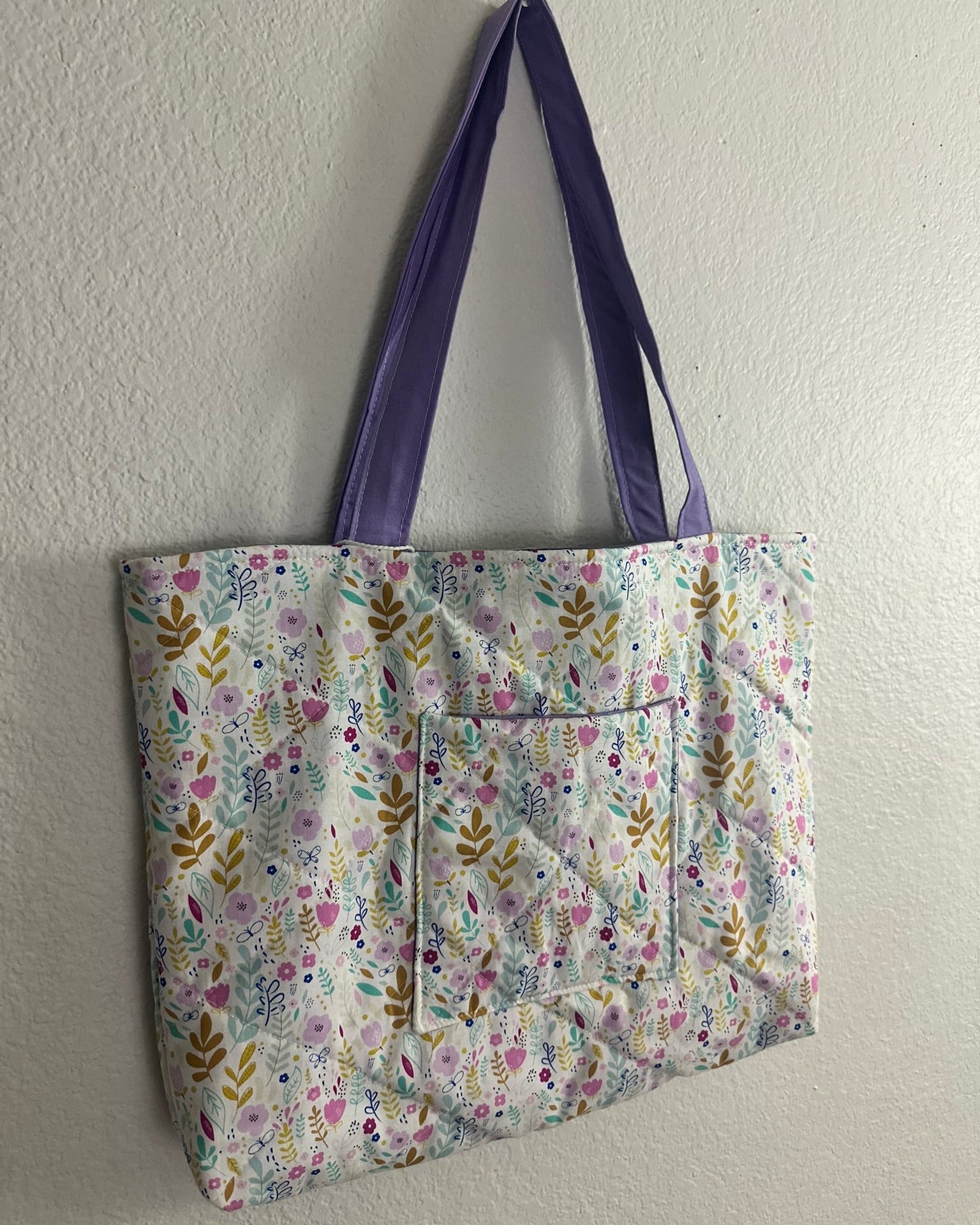 Quilted Tote Bag Handmade | Cottagecore Shoulder Bag | Everyday Carry